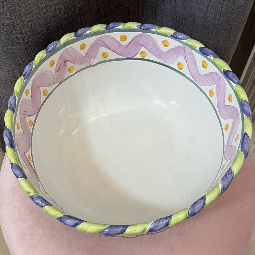 MacKenzie Childs Vintage Picadilly 9” Ceramic Mixing Bowl - Picture 4 of 7